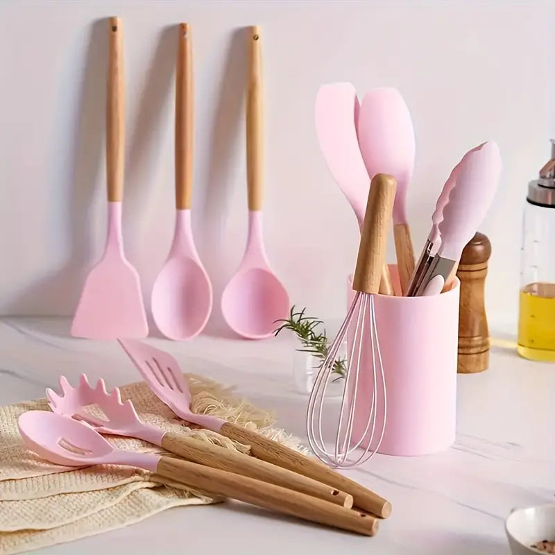 Conjunto 11 Utensílios de Cozinha Vitrine One Rosa 