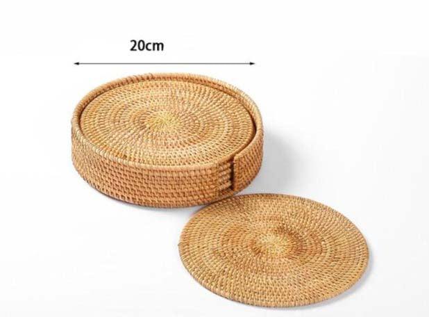 Conjunto de Descansos a Mesa Rattan - 6 peças