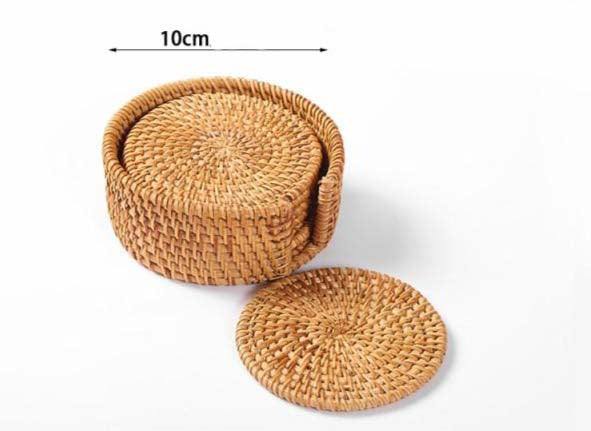 Conjunto de Descansos a Mesa Rattan - 6 peças