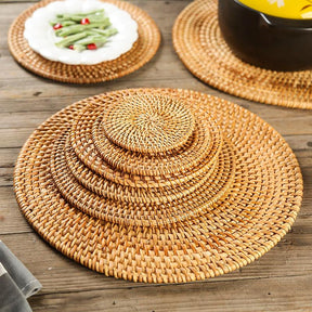 Conjunto de Descansos a Mesa Rattan - 6 peças